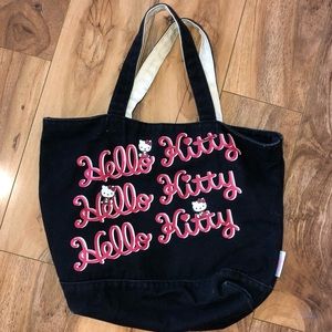 Black and Pink Hello Kitty tote shoulder bag